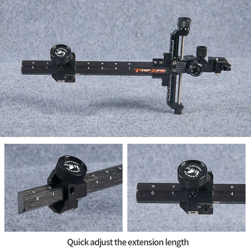 Compound Bow Sight 9" Carbon Bar Scope Sight 2x 4x 6x 8x Lens RH LH Competition
